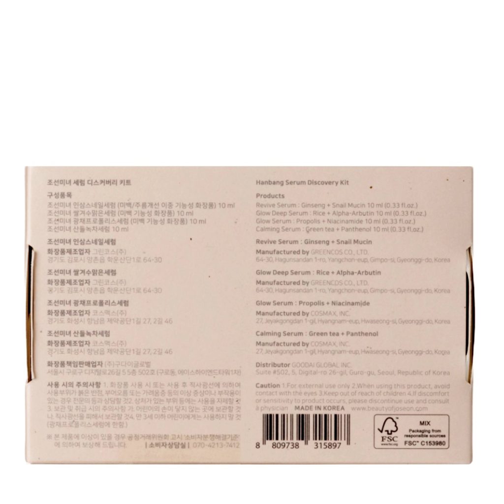 Beauty of Joseon – Hanbang Serum Discovery Kit – 4x10ml